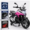 TOYSCAR Moto Elettrica Bambini 2-5 Anni Honda NC750X 12V, Motocicletta per Bambini con Licenza Ufficiale, Mini Moto Elettrica Giocattolo, Fari LED, MP3 USB e Avvio One Click (Rosa)