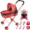 Joygoodta Baby Doll con passeggino, Baby Doll con passeggino Set dal suono realistico con e 8 accessori Accessori Giocattolo in metallo resistente e delicato sulla pelle per giochi di ruolo