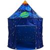 Nuyhadds Tenda a razzo per bambini, grande casetta giocattolo per bambini, design astronave, struttura pieghevole portatile, spazio fantasioso, casetta giocattolo per bambini, per casa, giardino, interni ed