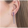 LUCA BARRA ORECCHINI TENNIS DONNA IN ACCIAIO CON ZIRCONI BLU - ARGENTO/ACCIAIO