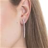 LUCA BARRA ORECCHINI TENNIS DONNA IN ACCIAIO CON ZIRCONI ROSA - ARGENTO/ACCIAIO
