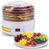 BAKAJI Mini Essiccatore Elettrico per Cibo e Fiori con 5 Scomparti e Coperchio 35°-70°