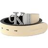 Calvin Klein Pelle cintura CKJ Monogram Mono Hardware Rev Belt 30MM W85 Black/Eggshell beige nero