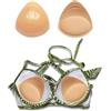 VASANA 2 paia di cuscinetti adesivi triangolari in per reggiseno, rimovibili, impermeabili, push-up, per bikini, costumi da bagno e vestiti (colore della pelle)