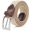 Fairwin Cintura Uomo, Cintura Elastica Intrecciata per Uomo, Confortevole in Tessuto Elastico Stretch (Beige, XL: 125cm (vita 100-110cm/41-44))