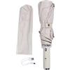 PxQuerantic Ombrello ventilatore portatile, ombrello pieghevole completamente automatico per sole e pioggia con ventola integrata, 10 stecche in acciaio, doppio strato di tessuto nero (Beige)