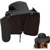 Generic Cappello a ventaglio solare, a tesa larga, con 2 ventole solari integrate, traspirante, per uomini e donne, accessorio estivo pieghevole per giardinaggio, pesca e vacanze al mare, Nero