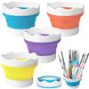 Lunyloer Set di 4 bicchieri per acqua pieghevole in silicone, per pennelli, scuola, pennello, pennello, contenitore per acqua, colore e scuola, 1° classe per acquerelli