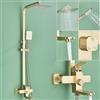 Suguword Set doccia asta soffione doccia e soffione in acciaio inox spazzolato, montaggio a parete, 2 funzioni, valvola grossolana con doccetta
