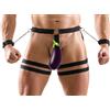 Svenjoyment Hip Harness with Cock Ring and Cuffs 2100428 Black S/M