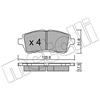 metelligroup 22-0793-2 Pastiglie Freno Anteriori E Posteriori, Made in Italy, Pezzo di Ricambio per Auto/Automobile, Kit da 4 Pezzi, Certificate ECE R90, Prive di Rame