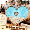 Neamon Libro degli ospiti per matrimonio rustico alternativo con penna a forma di cuore, unico libro degli ospiti personalizzato, decorazione per matrimoni, ricevimenti, compleanni, baby shower, battesimi e