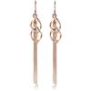 Deyanse Orecchini pendenti lunghi in argento sterling 925 in argento sterling da donna, orecchini a goccia ipoallergenici, orecchini a serpente pendenti, nappe lunghe, orecchini pendenti con foglie