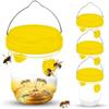 yotutun Trappola per Vespe, Acchiappa Mosche Cattura Vive Anti Api da Esterno Calabroni Cage Trappola Calabroni Catcher per insetti per Patio, Cortile, Giardi (4 Pezzi-Giallo)