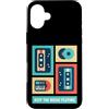 Old School Cassette Tapes 90s Vintage Gr Custodia per iPhone 16 Plus Nastro a cassetta retrò vintage con musica anni '80, stile hip hop, regalo per uomini e donne