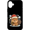 beaver winter santa hat cute animal snow Custodia per iPhone 16 Plus Simpatico castoro invernale con cappello da Babbo Natale