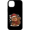 squirrel winter santa hat acorn winter l Custodia per iPhone 14 Plus Simpatico scoiattolo invernale con cappello da Babbo Natale