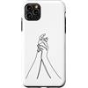 one line art one line drawing line penci Custodia per iPhone 11 Pro Max Linea Continua: Mani in Armonia