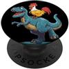 Dinosaur Chicken Outfit Grazioso dinosauro grande con pollo divertente PopSockets PopGrip Adesivo