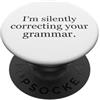 The Mindset Science Collection Sto correggendo silenziosamente il tuo umorismo da insegnante di grammatica PopSockets PopGrip Adesivo
