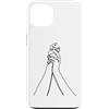 one line art one line drawing line penci Custodia per iPhone 13 Linea Continua: Mani in Armonia