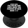 Christian Faith Bible Verse Designs Marco 1 17 Versetto Bibbia Pescatori Di Uomini PopSockets PopGrip Adesivo