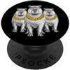 Cool 3 Hip Hop Trio Street Gold Chain Fu Capybara Capy Rap Old School Retro Streetwear 80s 90s Tre PopSockets PopGrip Adesivo