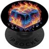 Cool Ice Outfit Cubo freddo con ghiaccio e fuoco costume per un look fresco PopSockets PopGrip Adesivo