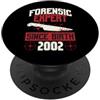 True Crime Merch for Investigative Crime Esperto forense dalla nascita 2002 Compleanno a tema crimine vero PopSockets PopGrip Adesivo