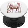 Lamb Sheep Lambs Lover Gifts Floral Sheep Lamb Botanical Vintage Farm PopSockets PopGrip Adesivo