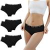 Desanlapi Mutande Ragazza Adolescenti in Cotone Morbidi Vita Media Slip Bambina Elasticizzato Intimo 14-16 Anni Pacco da 6 Nero Blu Rosso L