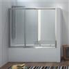 KAMALU Box per vasca da bagno 160cm con due ante scorrevoli e una fissa P2000