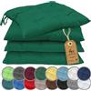NatureMark Set 4 Cuscini per Sedie con Cordini 40x40 cm - Set di Cuscini Imbottiti per Cucina, Giardino e Interni - Colore Verde Scuro