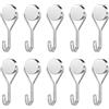 Yatrosynth 10PCS Ganci Magnetici Extra Forti, 16mm Potente Neodimio Magnete Gancio, Senza Punzonatura, per Cucina Camera da Letto Bagno Armadietti Calamita da Frigoufficio - Argento