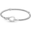 PANDORA Bracciale Moments in maglia snake in argento Sterling con chiusura a sfioro, 21