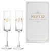 Nuptio Bicchieri Champagne Regalo Matrimonio: Set di 2 Mr Mrs Oro Anniversario Idee Nozze Natale Lei Gift Sposi Coppie Fidanzata Valentino Sposata Futuri Coppia Flute Personalizzato Romantici