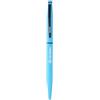 Colourbook SSC Napoli - Penna a Sfera in Metallo Celeste, Fusto con Rotazione Doppia Testa e Fermaglio Elastico, Tratto 1mm, Custodia Regalo Inclusa, Licenza Ufficiale
