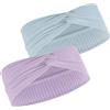 REEKNOKOL 2 fasce per capelli per bambini, fascia per capelli morbida per neonati, comode fasce per capelli alla moda per bambine, elastiche con nodo per bambini e bambine (blu, viola)