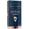 King C. Gillette Gillette - Rasoio e profilatura per uomo con manico di rasoio e ricambio con rifinitore di precisione integrato e manico premium 50 g