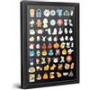 tutata Espositore per pin 12x16, cornice smaltata, espositore per collezione pin, scatola ombra per esposizione a parete, nero