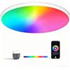 Heyseven Plafoniera LED Soffitto, Colore RGB Plafoniere, Regolabile 2700K-6500K Dimmerabile, 24W 2400LM Luce Intelligente Compatibile con Alexa/Google Home per Camera da Letto Cucina, Controllo App, Bianco