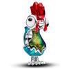 PANDORA Disney Moana Heihei Sterling Silver Charm with White And Black Murano Glass, Red, Blue And Shimmering Green Enamel