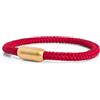 Akitsune Bracciale in nylon Silvus | Spessore 5 mm | Bracciale da donna e da uomo in acciaio inossidabile con chiusura magnetica - oro opaco - rosso vino 17,5 cm