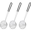 SENRISE 3 cucchiai scolapasta a ragno in acciaio inox, per cucinare, friggere e raccogliere cibo, pasta (27,5 cm, nero)
