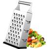 TOSAVGA Grattugia Formaggio, Grattugia Quadrata In Acciaio Inox, Grattugia da Cucina A 4 Lati per Media, Grattugia Verdure Fine e Microfine E Piallatura, Grattugia per Verdure con Fondo Antiscivolo