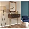 IMPERIAL ARTS Consolle in Legno con Gambe Oro 90x33x86 cm, Tavolo Consolle Moderno per Ingresso e Soggiorno
