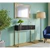 IMPERIAL ARTS Consolle Nera con Gambe Oro 90x33x86 cm, Tavolo Consolle Moderno ed Elegante per Interni