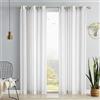 SXZJTEX - Tende semi-velate per soggiorno con tessuto di lino pesante verticale a righe con filtrazione leggera rustica in voile, grigio e bianco, 106,7 x 213,4 cm, 2 pannelli