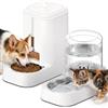 JUNSPOW Distributore automatico di ciotole per cani con ciotola in acciaio inox, erogazione regolabile e mantiene il cibo asciutto, alimentatore automatico per animali domestici e abbeveratoio per