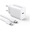 BHHB 30W Caricatore for iPhone 14/14/Pro/14 Pro Max/14 Plus/13 12 11 SE XR X XS 8, Caricabatterie USB C Rapido Carica Batteria Spina Adattatore Alimentatore Presa with 2M Cavo